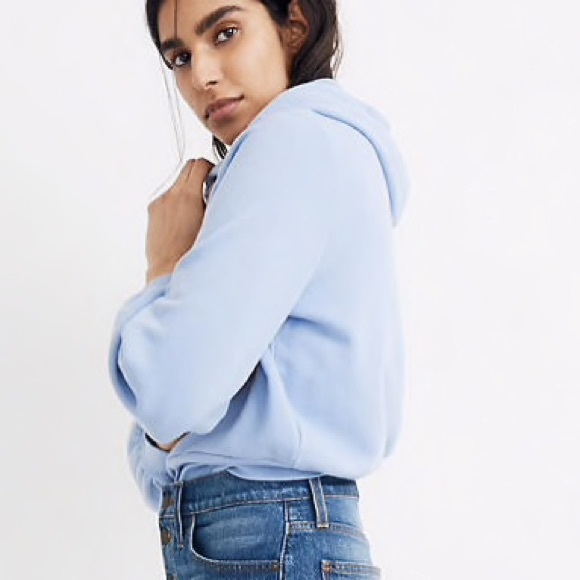 Madewell Bubble-Sleeve Hoodie Crop Sweatshirt - Picture 5 of 12